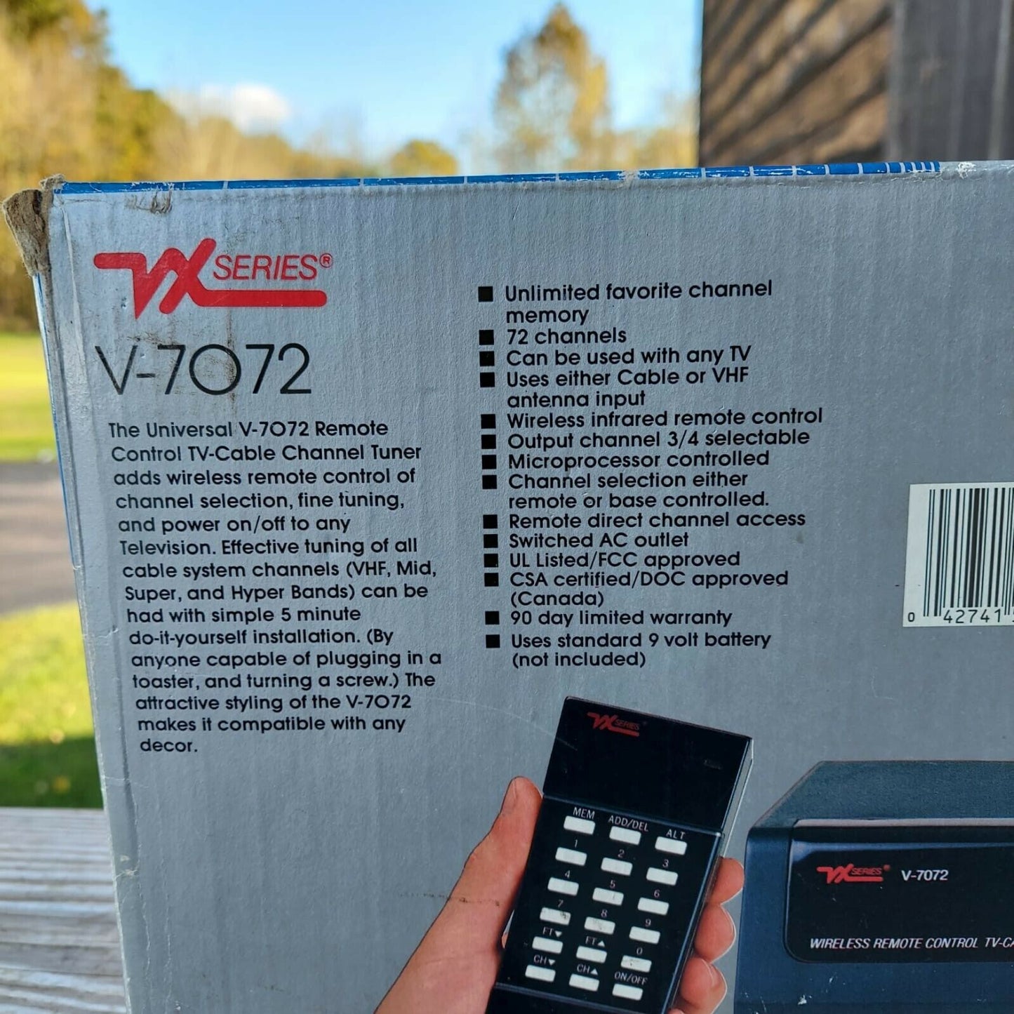 Universal V7072 Wireless Remote Control TV-Cable Channel Tuner in Original Box