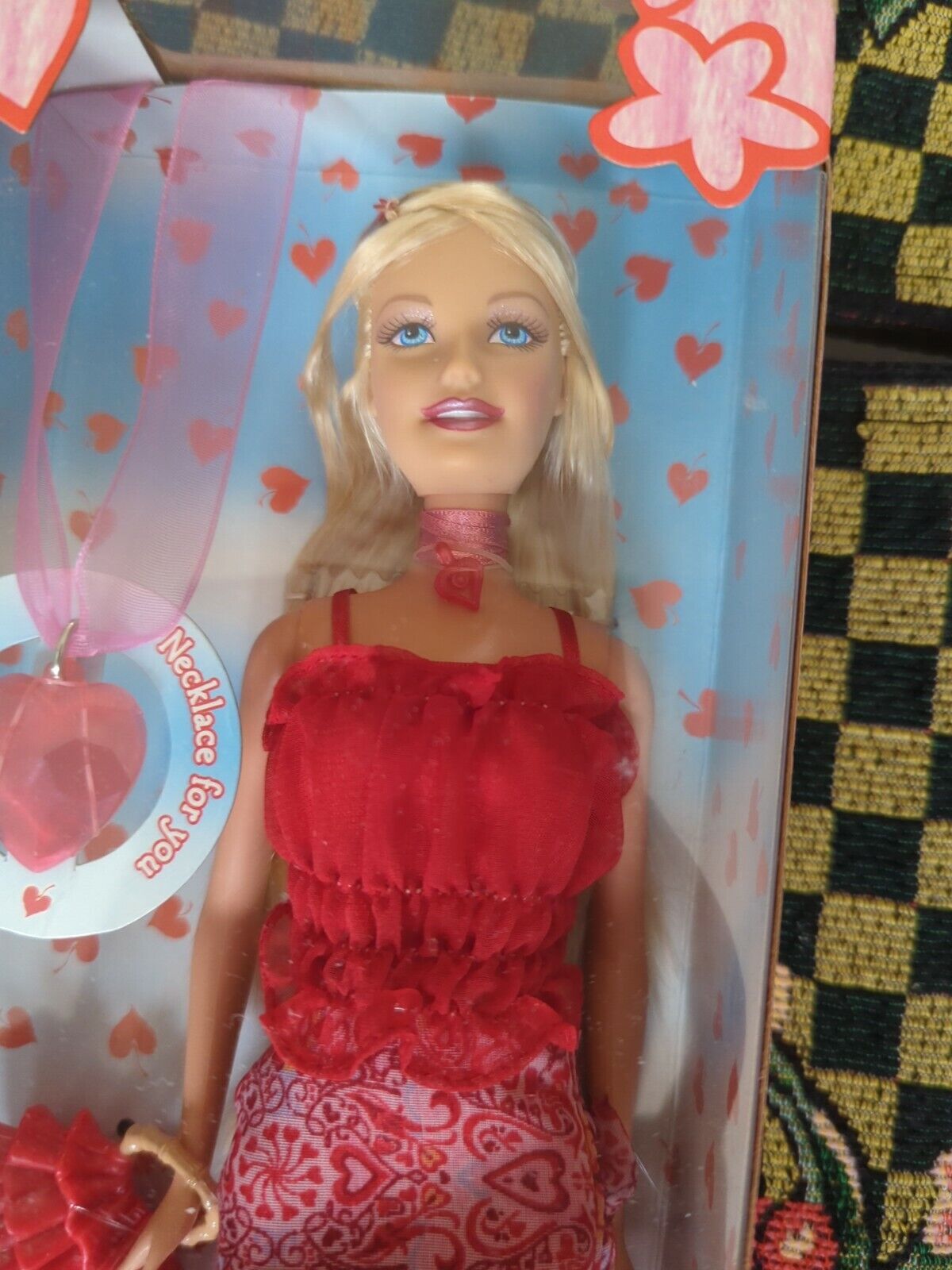 With Love Valentine Barbie Doll With Comb, Bag & Necklace New in Box