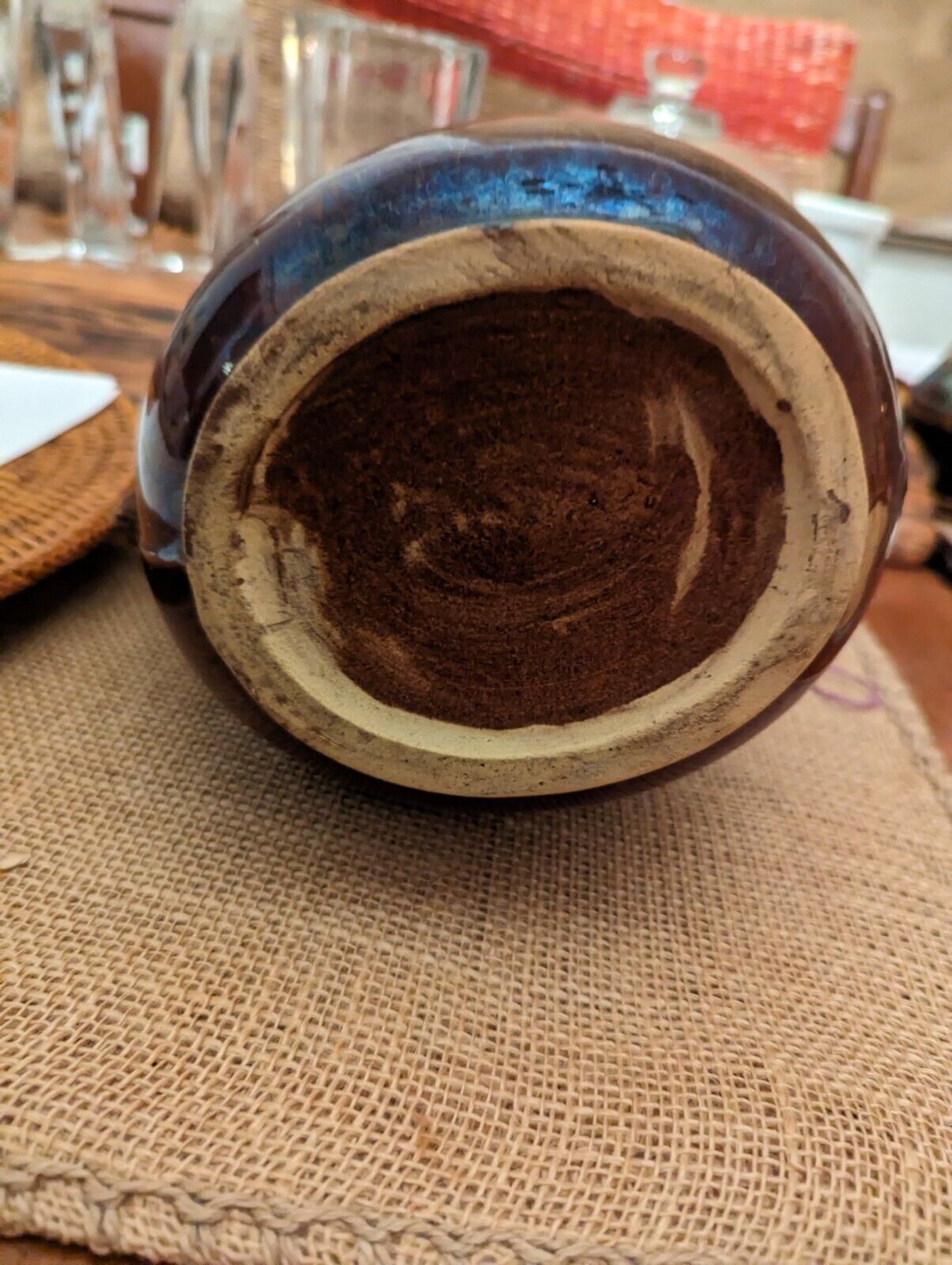 Brown Glazed Pottery Pitcher