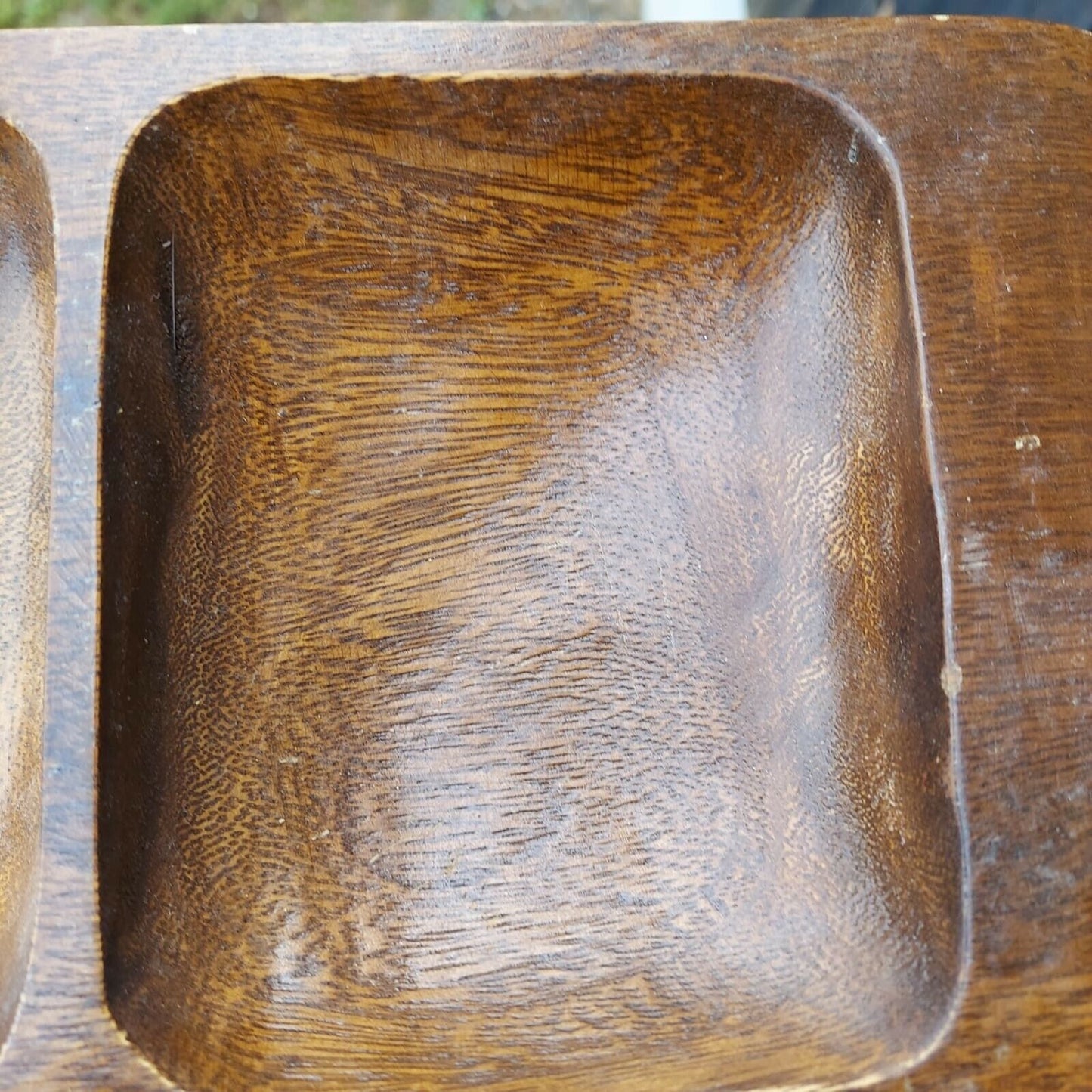 Authentic Kitchen, Three Compartments Wooden Serving Tray Made In Phillipines