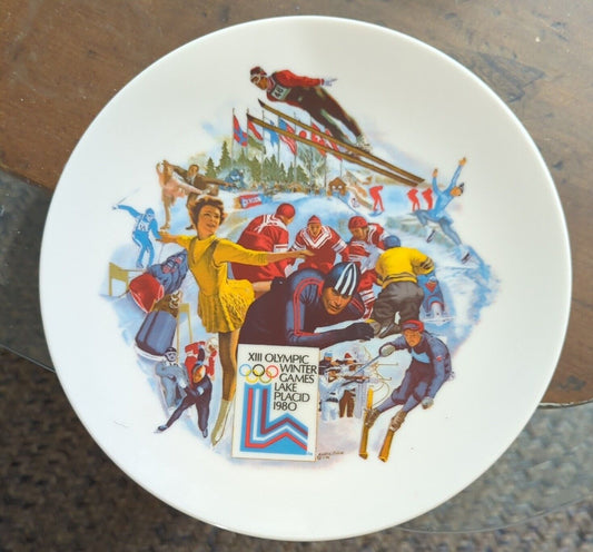 The Official 1980 Olympic Winter Games Plate  Lake Placid NY with COA