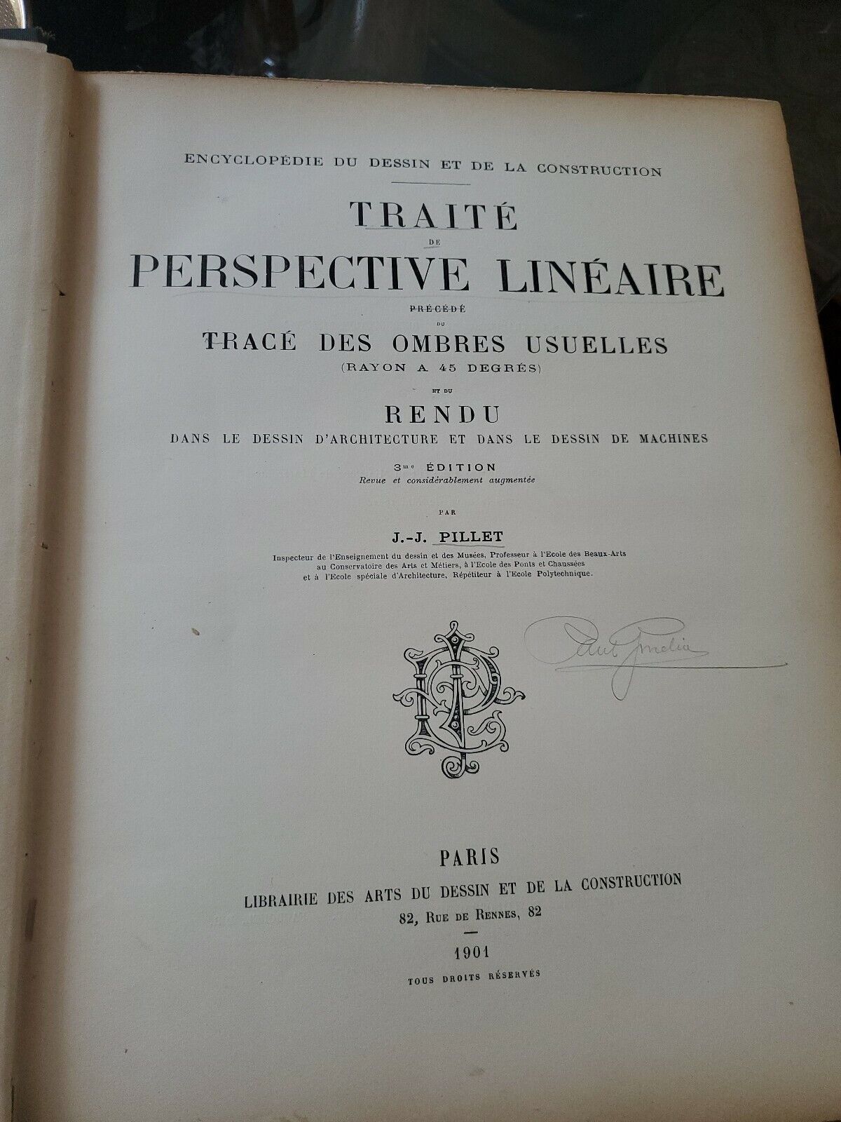 Traite Perspective linéaire By JJ Piller Paris 1901