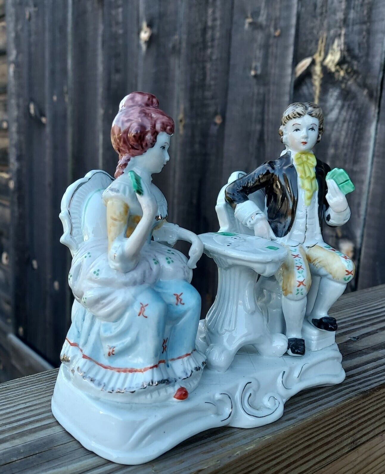 Colonial Couple Porcelain Figurine