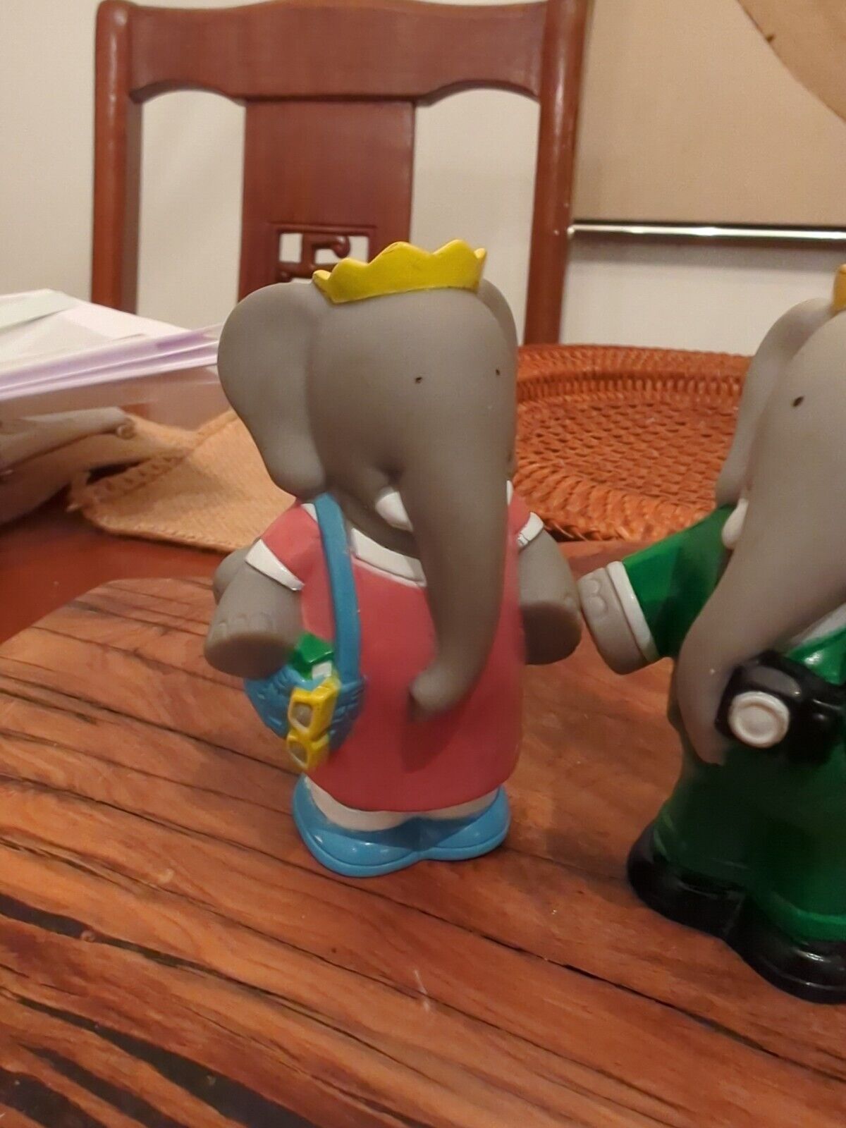 Vintage 90s King Babar & Queen Celeste Brunhoff Rubber Figurines Aprox 4" Tall