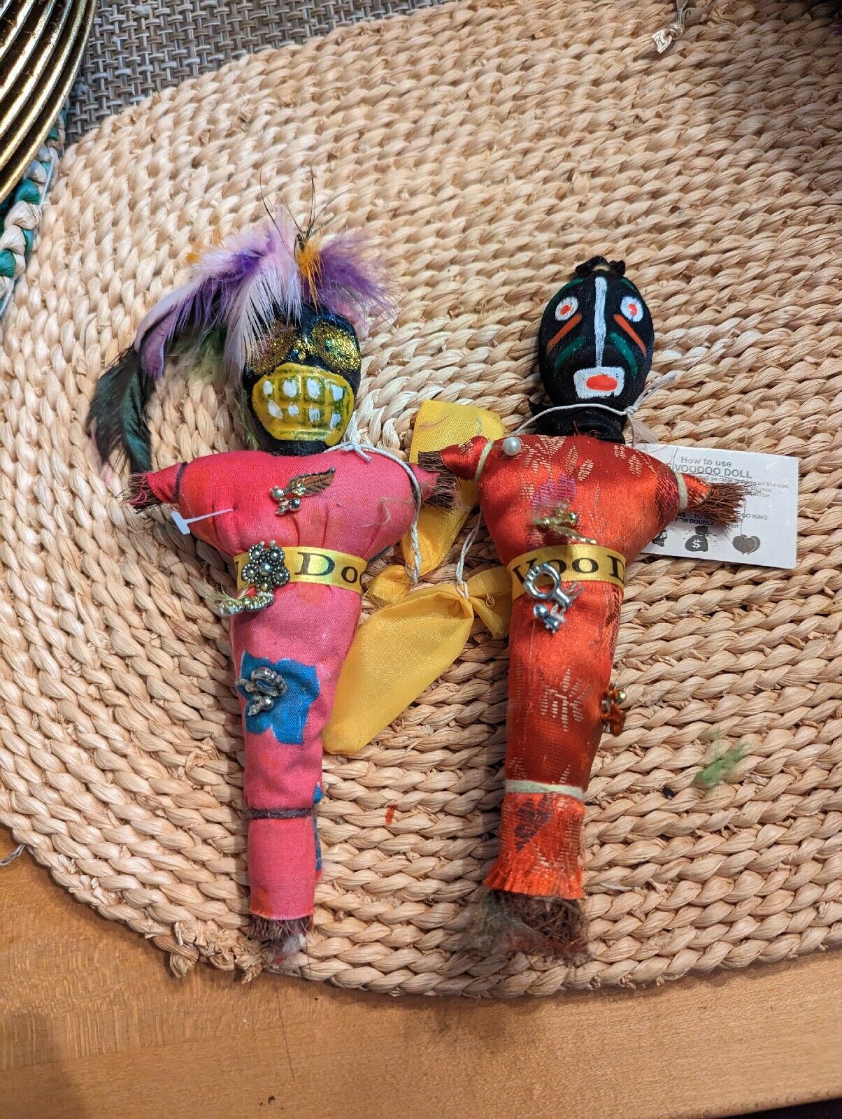 Pair Of Voodoo Dolls, 7.5" each