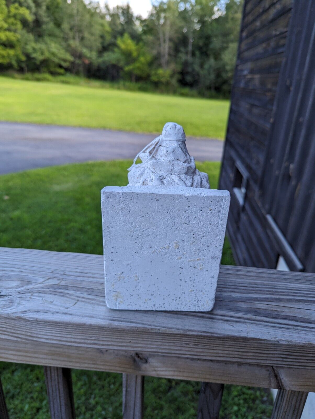 Vintage White Plaster Clown Bookend