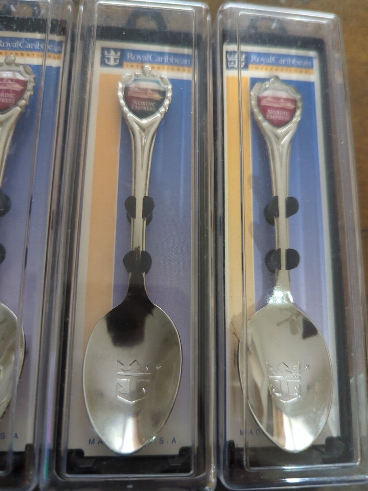 Six Nordic Express Royal Caribbean int'l Cruise Ship Souvenir Spoons in box