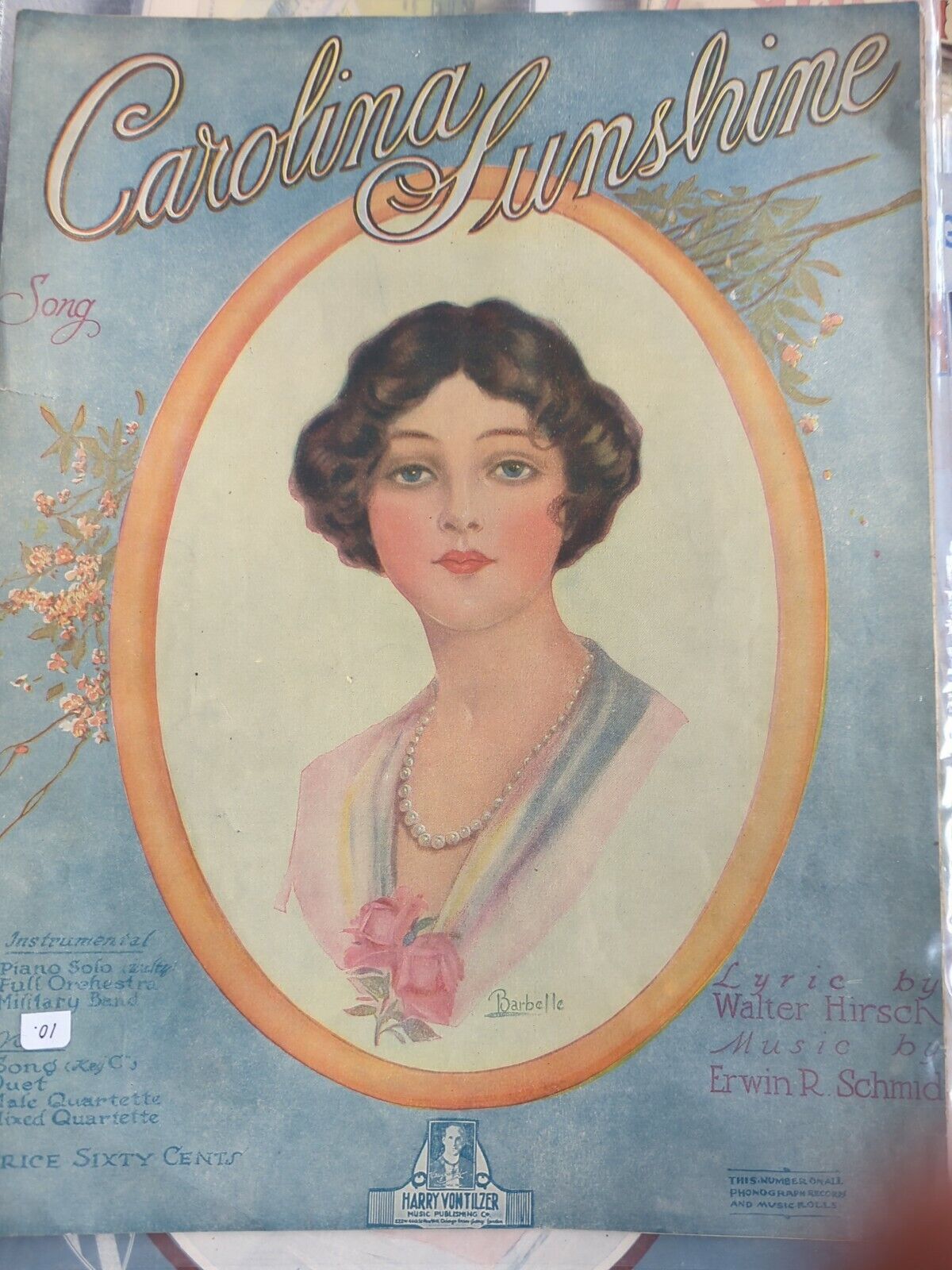 Carolina Sunshine, vintage sheet music 1919