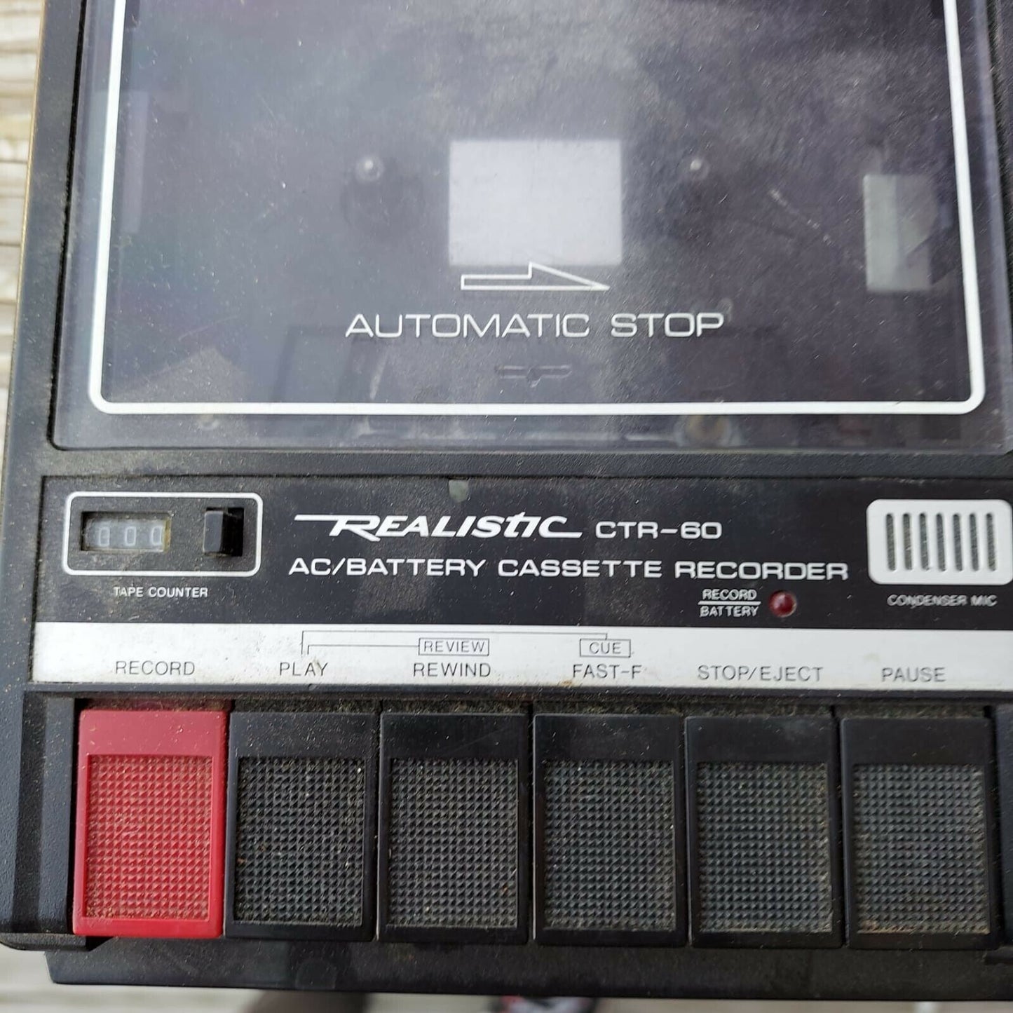 Realistic CTR-60 AC/Battery Cassette Recorder w/Cord tested