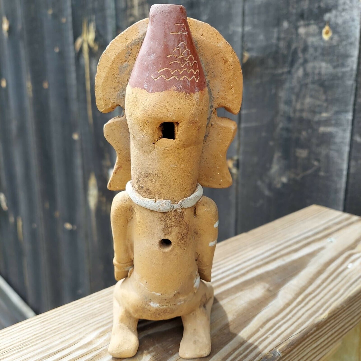 AZTEC MAYAN POTTERY FLUTE SCULPTURE