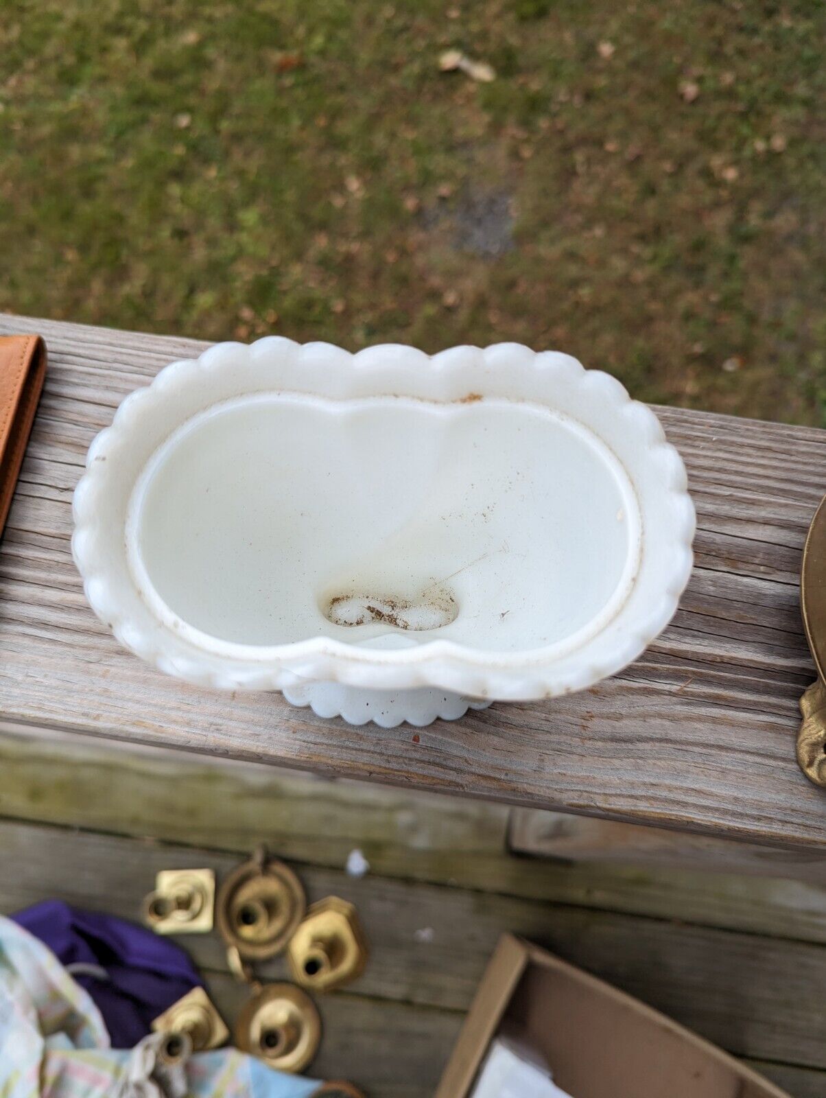 EAPG Milk Glass cornucopia covered sugar bowl Westmoreland