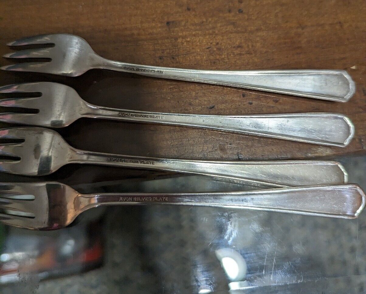 Set Of Four Vintage Avon Silver Plated Cocktail Forks