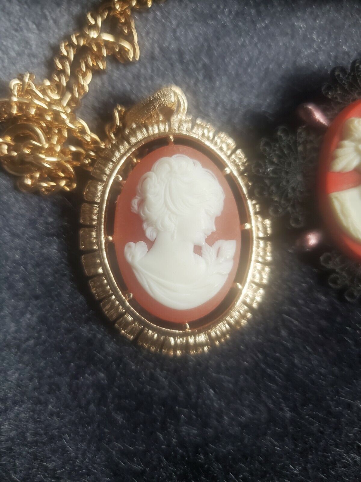 Vintage Cameo Brooches And Cameo Necklace Custom Jewelry Lot