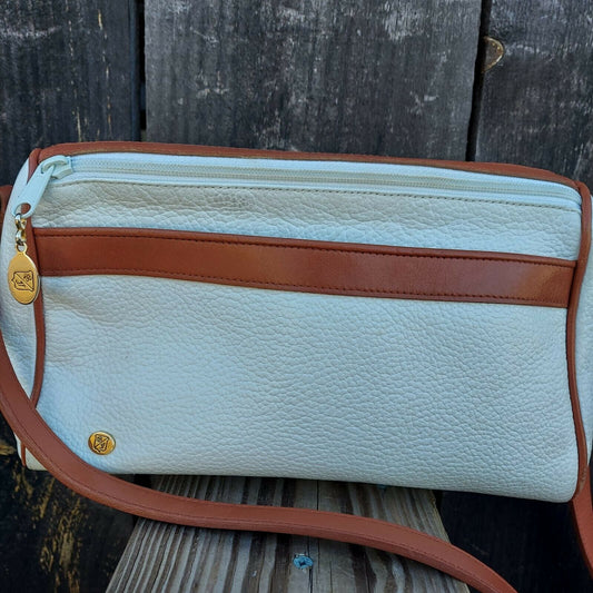 Vintage Smith Forester Cross Body Purse White Leather made in Korea