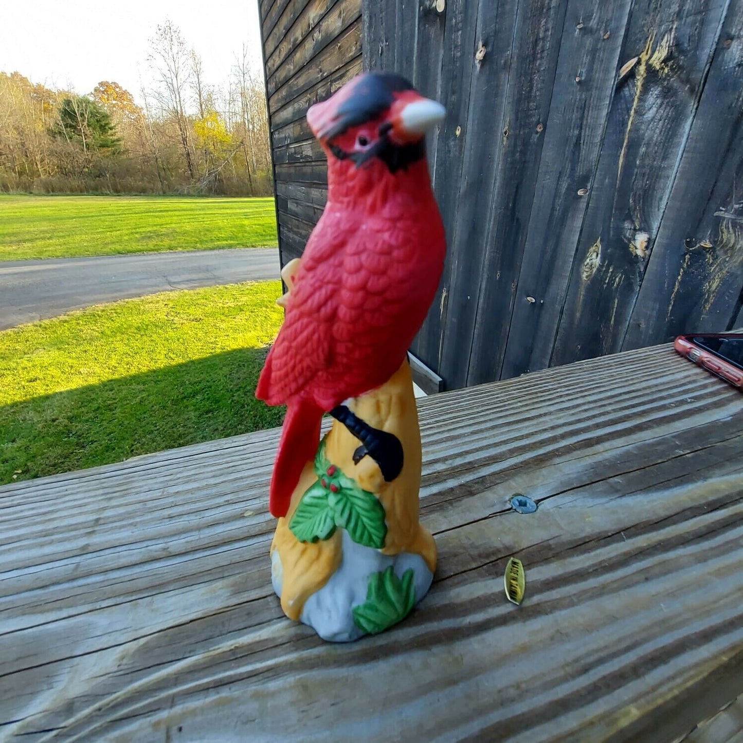 Vintage 3 Birds, 1 Red and 2 Blue, Figurines Made In Taiwan