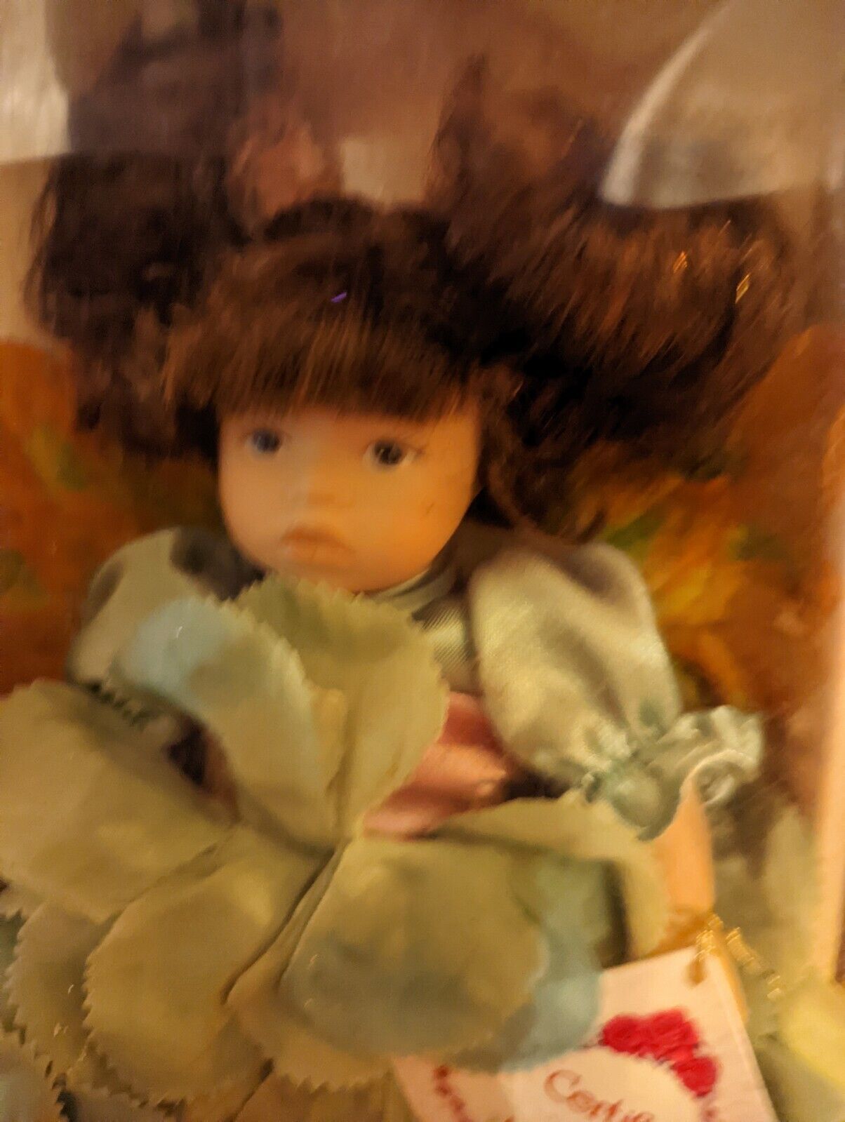 Beautiful Collectors Choice Green Dressed Doll By Dan Dee