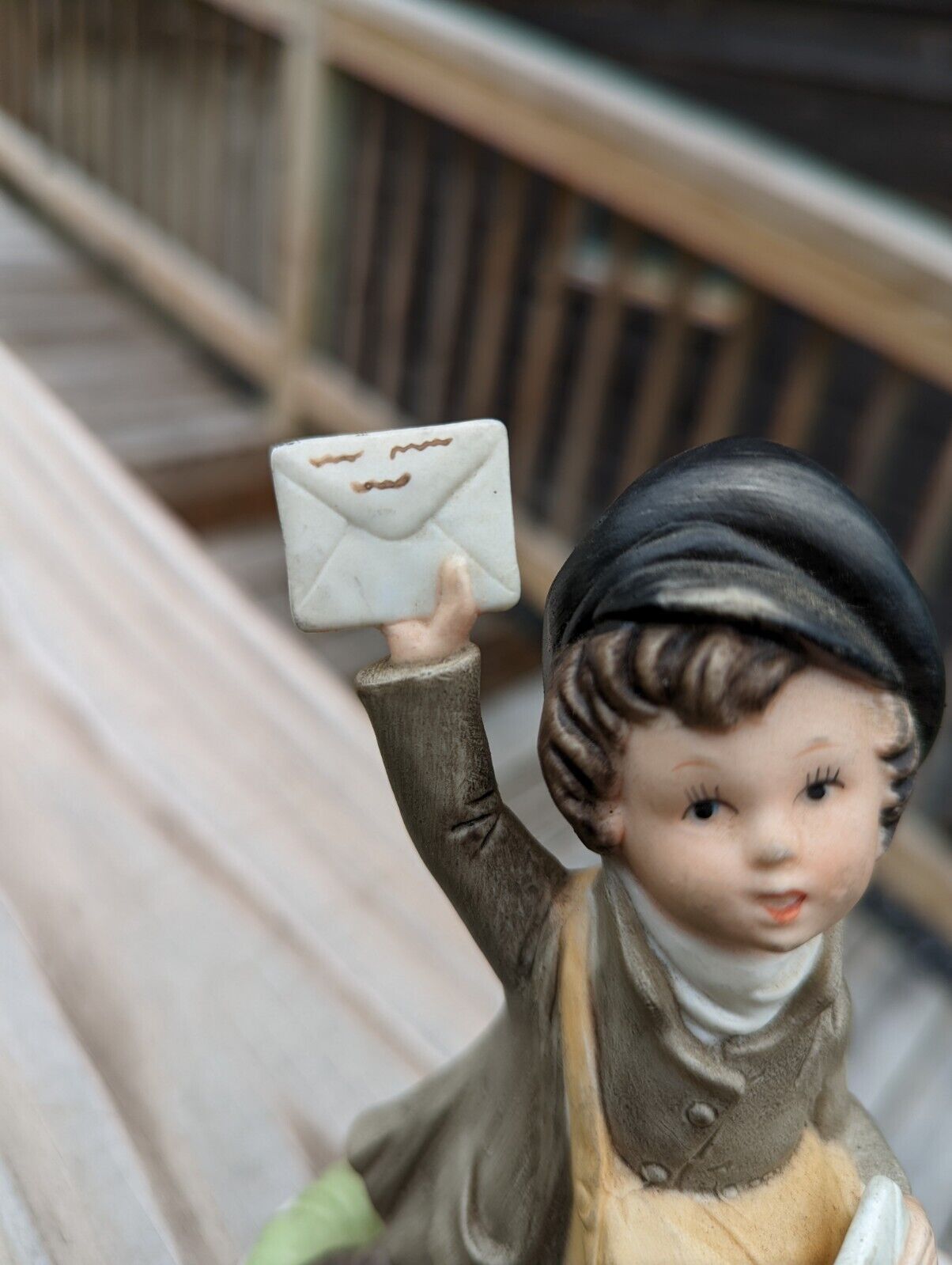 Homco Mail bag Boy vintage porcelain figurine