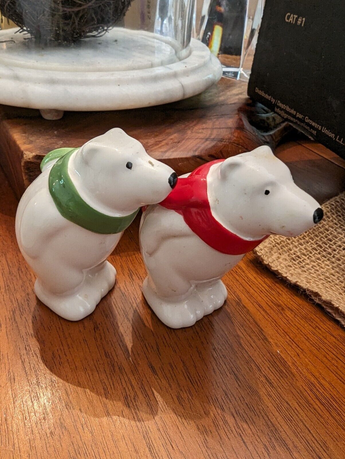 VINTAGE 1960'S COCA COLA SALT & PEPPER SHAKERS BEAR FIGURINE DESIGN NR