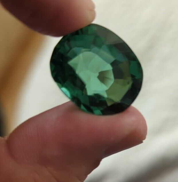 Large Moldavite Oval Cut Polished And Faceted 29.45 Ct Green Gem Beauty