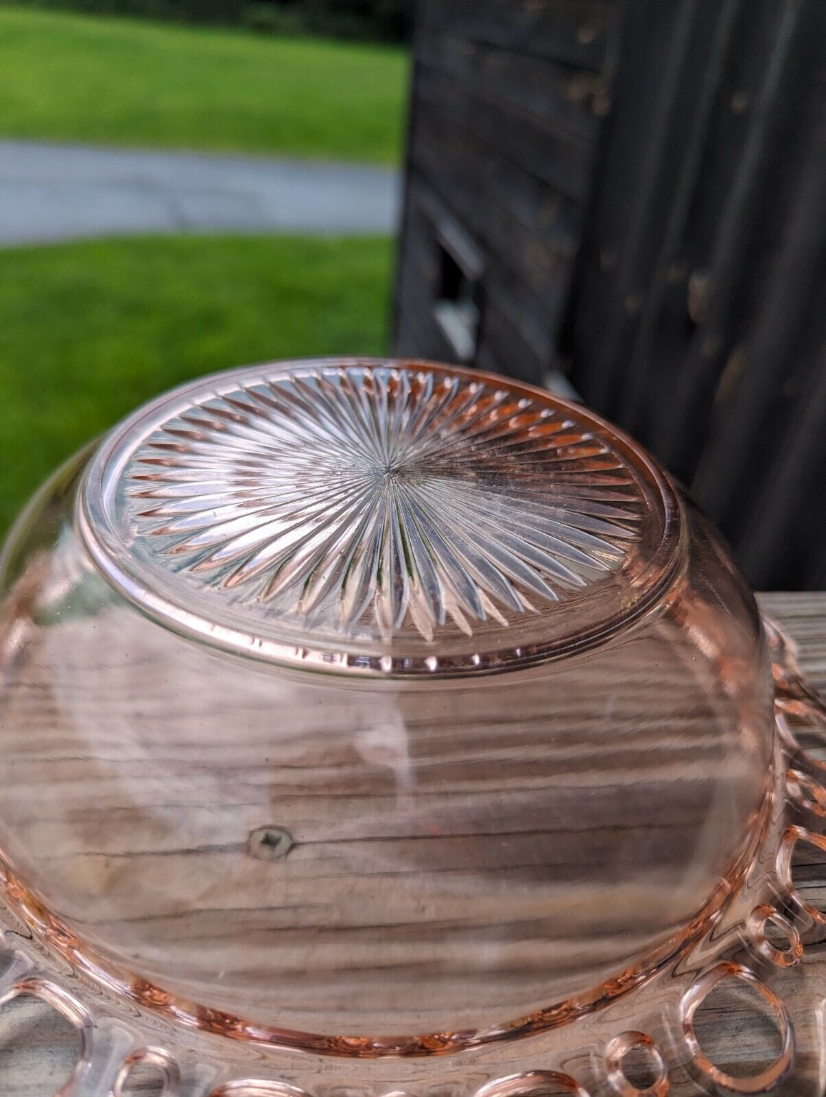 Vintage 1930's Anchor Hocking Old Colony Open Lace Pink Depression Glass Bowl