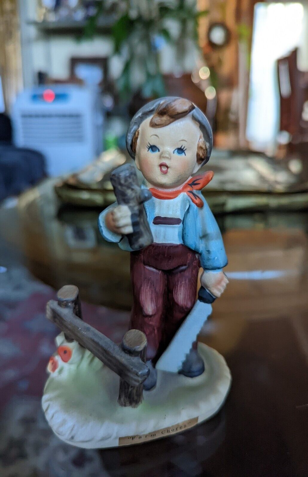 Vintage Anrat Erich Stauffer Farm Chores Boy Figurine