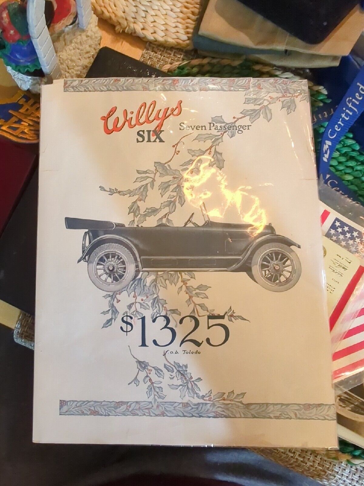 Willys Six car advertising four page brochure circa 1920