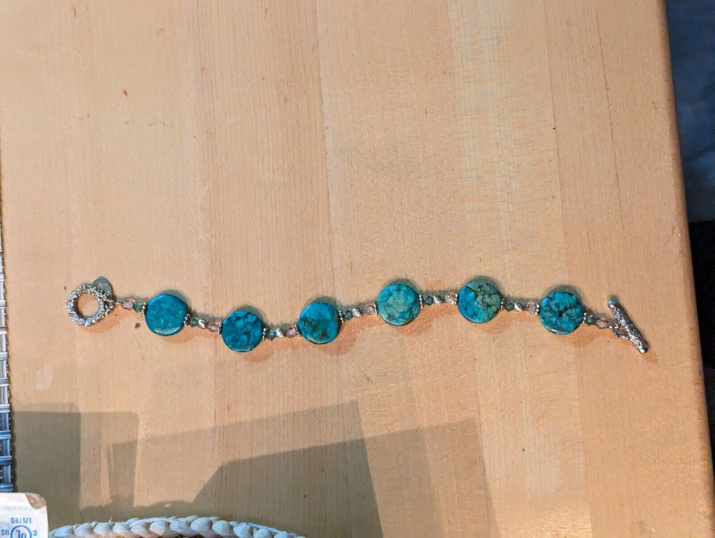 Alexis K S Flat Beaded Turquoise Hande Bracelet