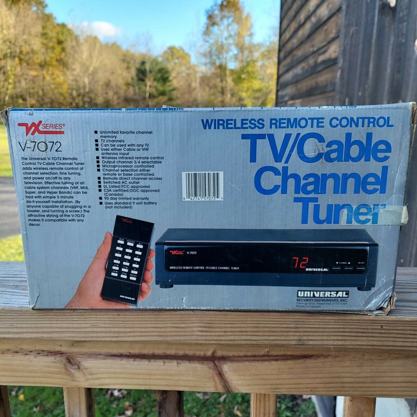 Universal V7072 Wireless Remote Control TV-Cable Channel Tuner in Original Box