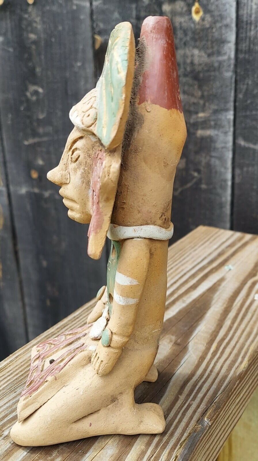 AZTEC MAYAN POTTERY FLUTE SCULPTURE