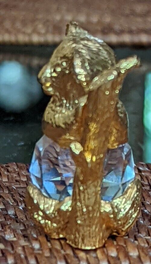 Swarovski Based Crystal Golden Koala Bear Figurine 1.5"