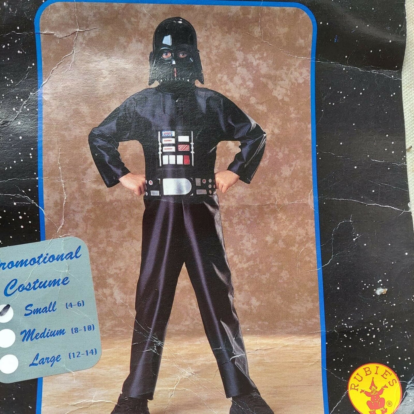 Vintage Star Wars Darth Vader Costume Kids Small Rubies 30455