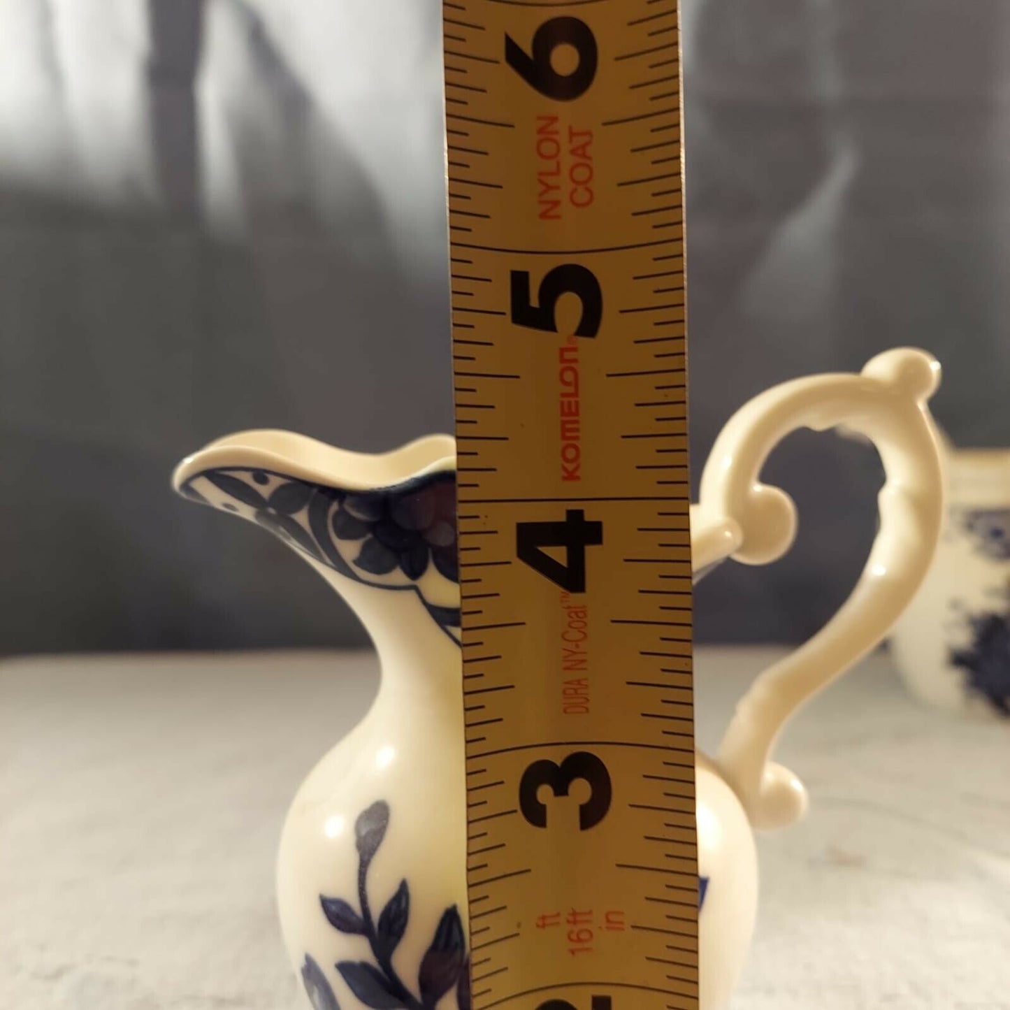 Set of Two London Pottery Blue White Victorian Floral Creamer Pitchers Tea