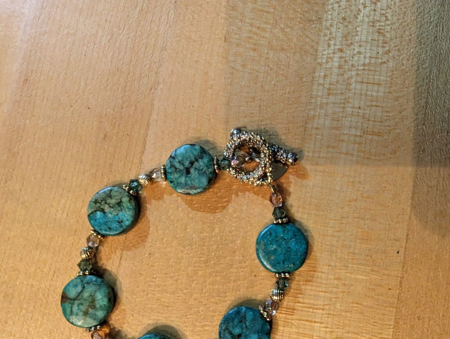 Alexis K S Flat Beaded Turquoise Hande Bracelet