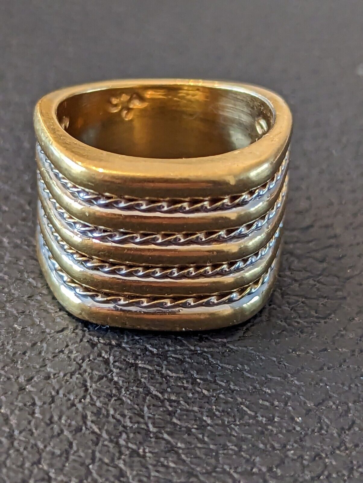 Stamped 925 Wide Band Waves Ring Size 7  0.51 oz tw