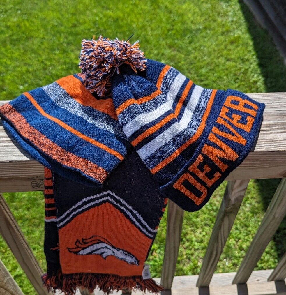 Denver Broncos NFL Fans Two Hats And A Scarf