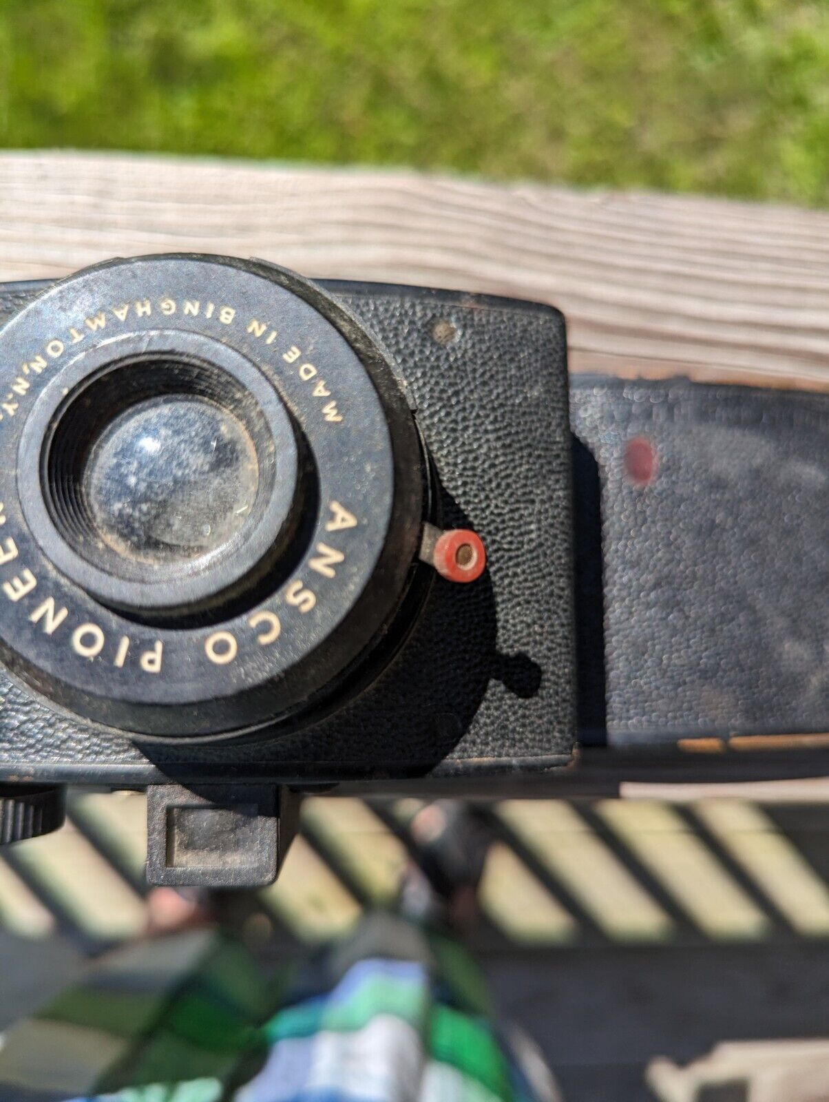 Vintage 1947 Ansco Pioneer Film Plastic Camera with STRAP Untested! Made in USA