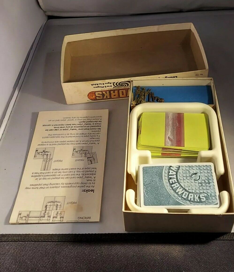 Vintage 1972 WATERWORKS Parker Brothers Leaky Pipe Card Game