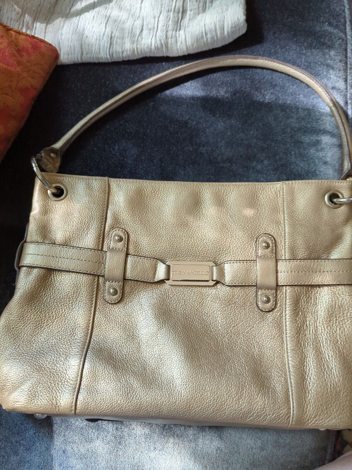 Vintage Gold Tignanello Purse Large 12"