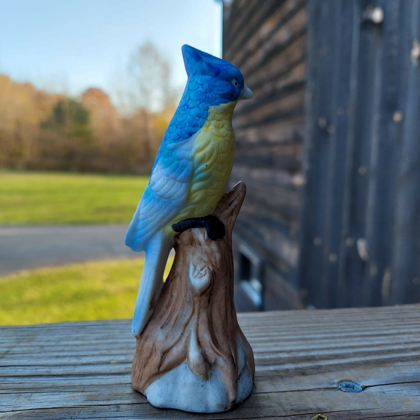 Vintage 3 Birds, 1 Red and 2 Blue, Figurines Made In Taiwan