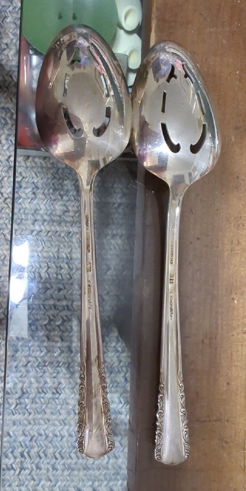 Two Holmes And Edwards Deep Plated Silver Serving Spoons