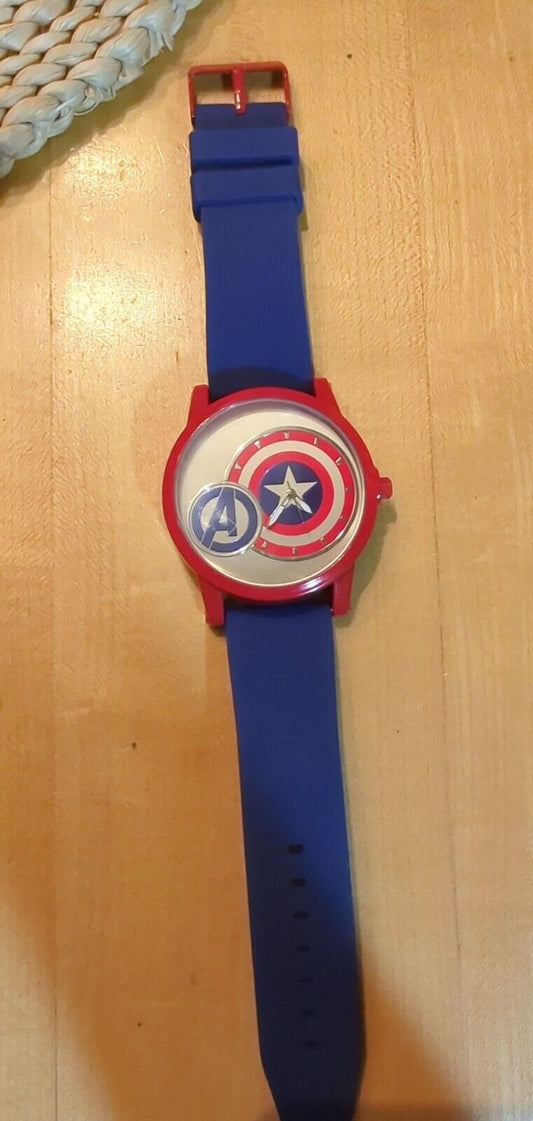 Huge Marvel Accutime Single Watch Avengers Captain America AVG1520KM Working