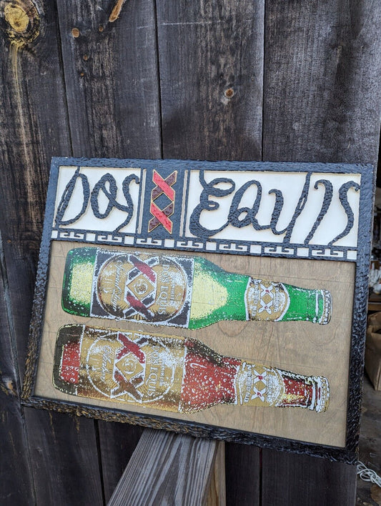 Dos Equis Wooden Beer Sign 25" x 20"