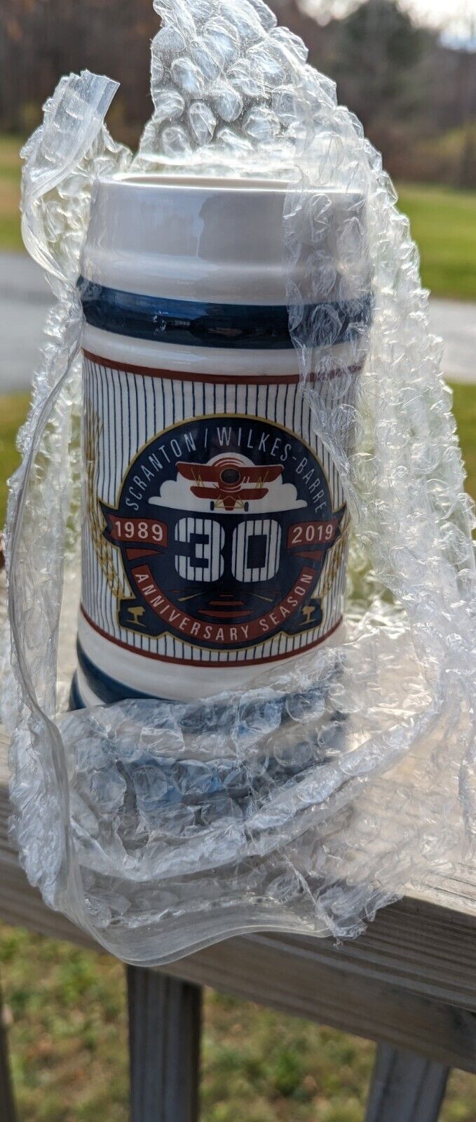 SCRANTON/WILKES-BARRE RAILRIDERS 30TH ANNIVERSARY BEER STEIN