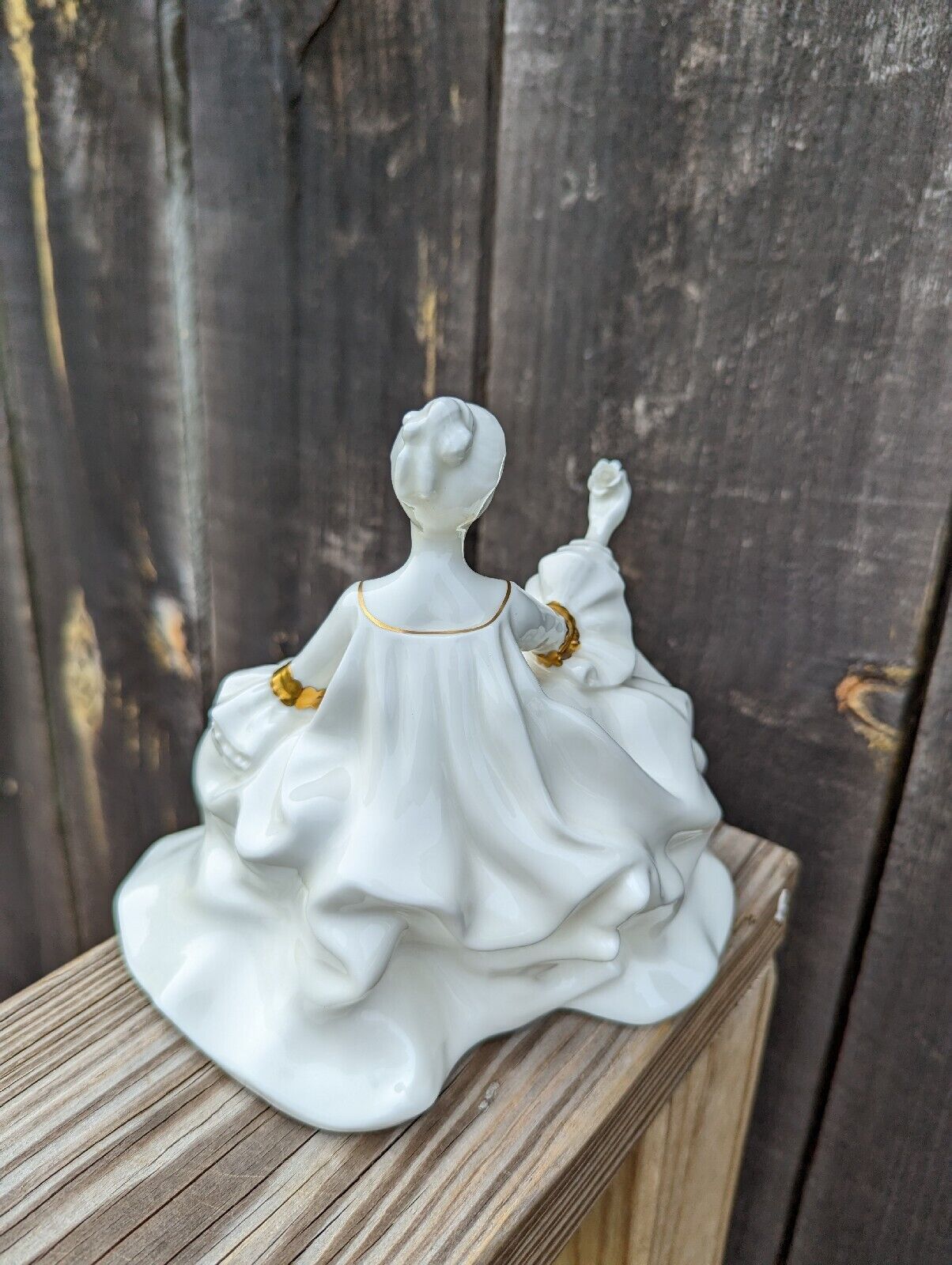 Royal Doulton Figurine My Love All White w Gold Bone China Vintage 1965 Retired