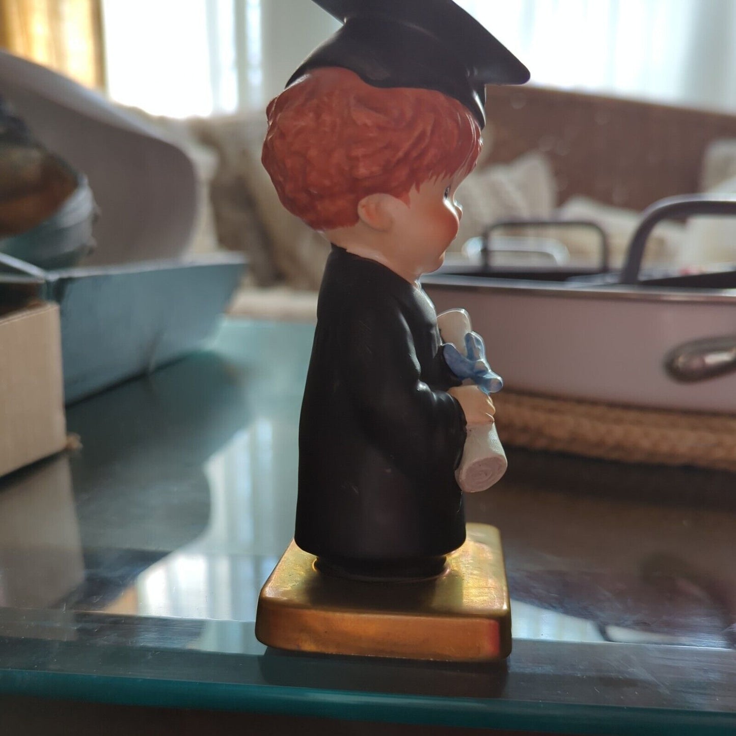 Vintage 1970 Goebel Redhead BYJ 69 Bachelor Degree Graduate Figurine  5.5" tall