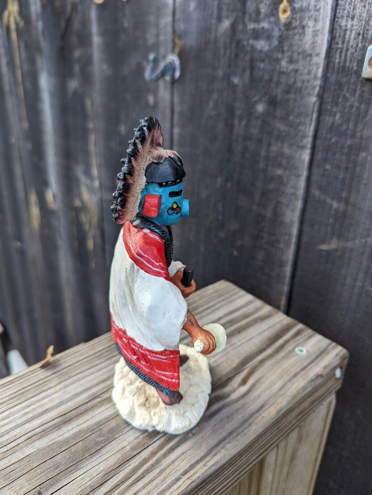 Vintage 1980 Hopi Kachina Ceramic 7" Figurine