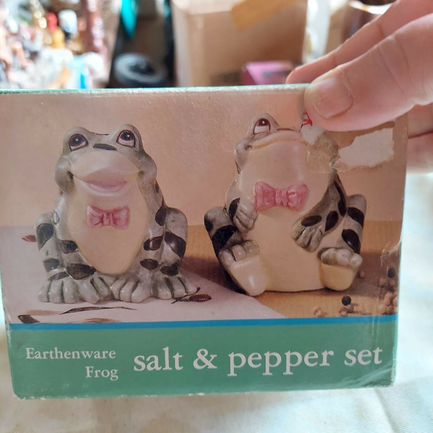 Earthware Frog Salt And Pepper Shakers set