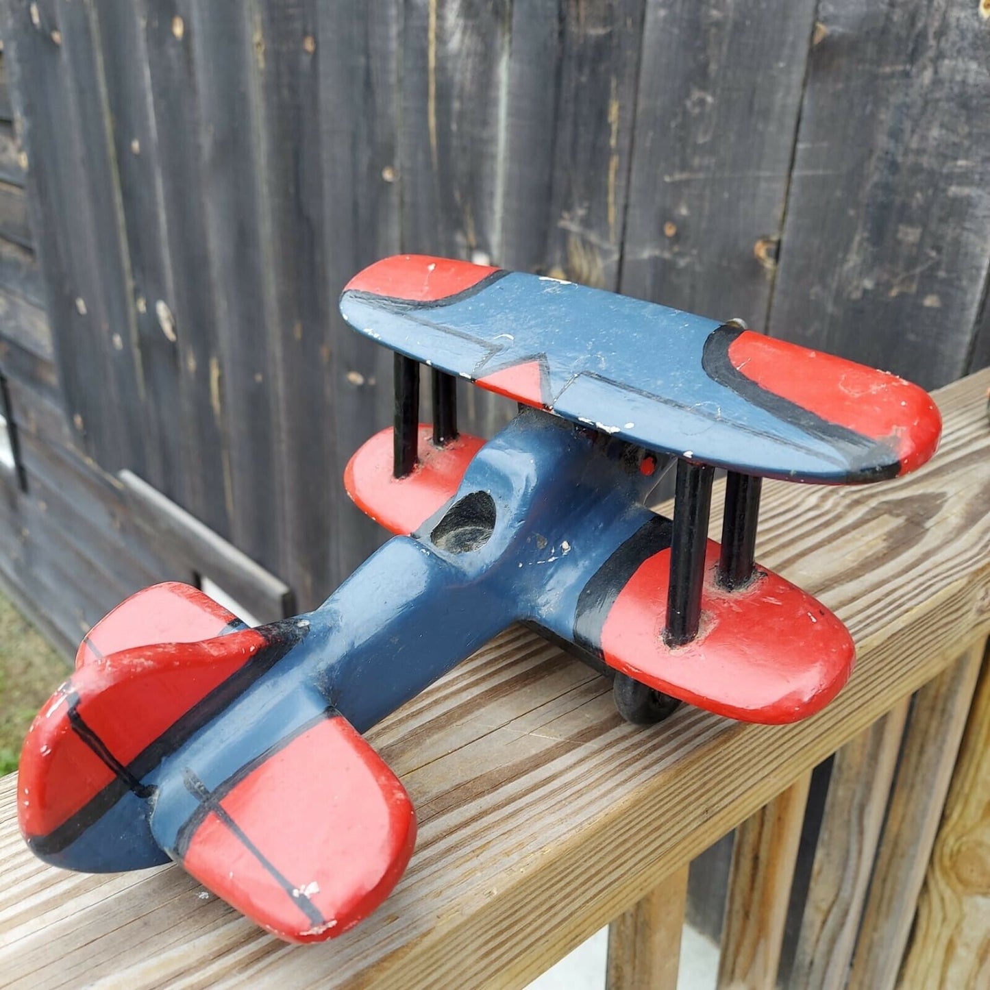 Vintage Wooden Airplane And Truck Toys Models