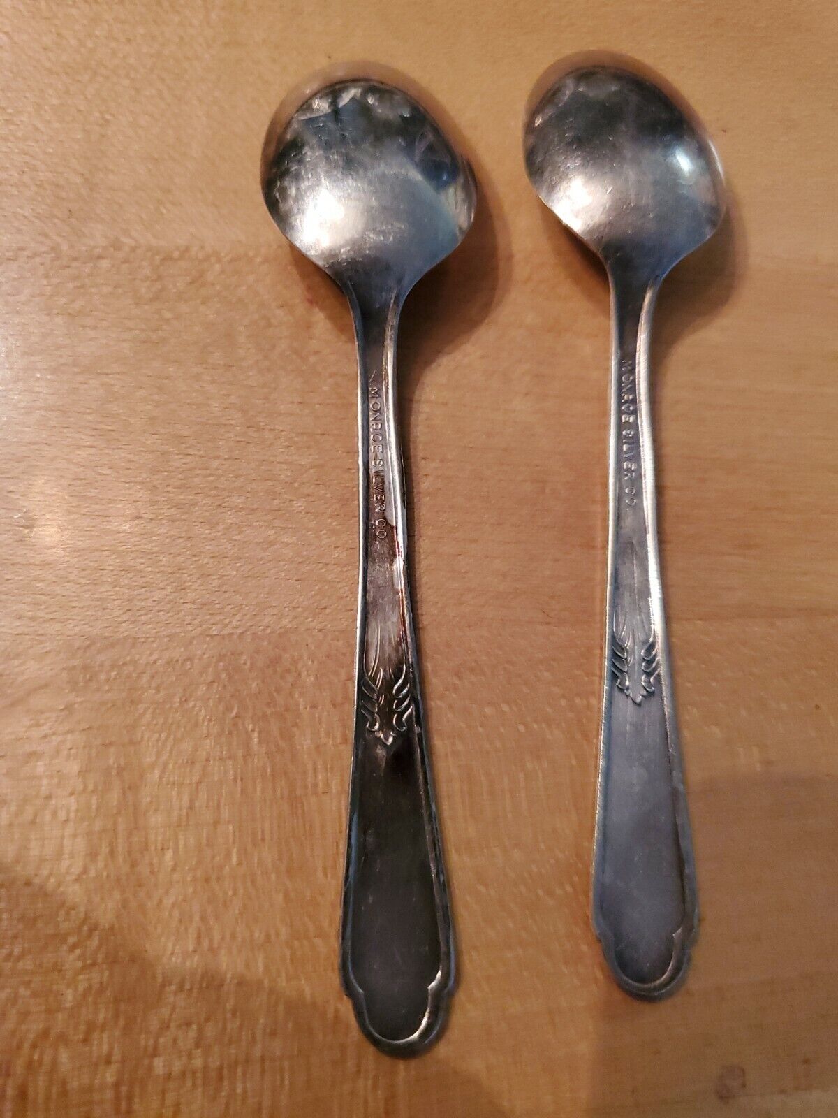 Two Vintage Monroe Silver Co. Spoons