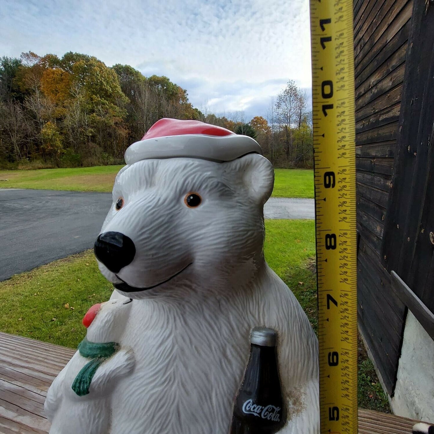 Vintage 1998 Coca-Cola Christmas Santa Polar Bear Cookie Jar Collectors Holiday 